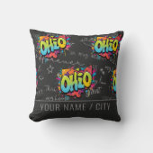 州オハイオのグラフィティホームデコール クッション (正面)
