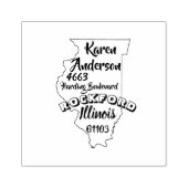 州オブイリノイリンカーン差出人住所ロックフォード ラバースタンプ (インプリント)