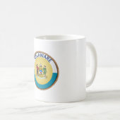 州オブデラウェア州旗印 コーヒーマグカップ (正面右)