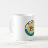 州オブデラウェア州旗印 コーヒーマグカップ (正面左)