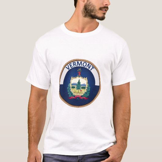 州オブバーモント州旗印Tシャツ Tシャツ (正面)