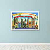 州オブルイジアナヴィンテージ大判はがき キャンバスプリント (インサイチュ (ウッドフロア))