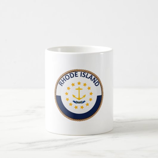 州オブロードアイランド国旗印 コーヒーマグカップ (中央)