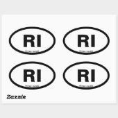 州カスタマイズ可能な2文字ホワイトオーバルRI 楕円形シール (シート)