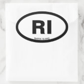 州カスタマイズ可能な2文字ホワイトオーバルRI 楕円形シール (バッグ)