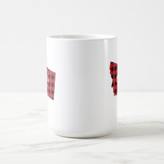 州カスタムモンタナホームバッファロープレイドクリスマスクリスマス コーヒーマグカップ (中央)