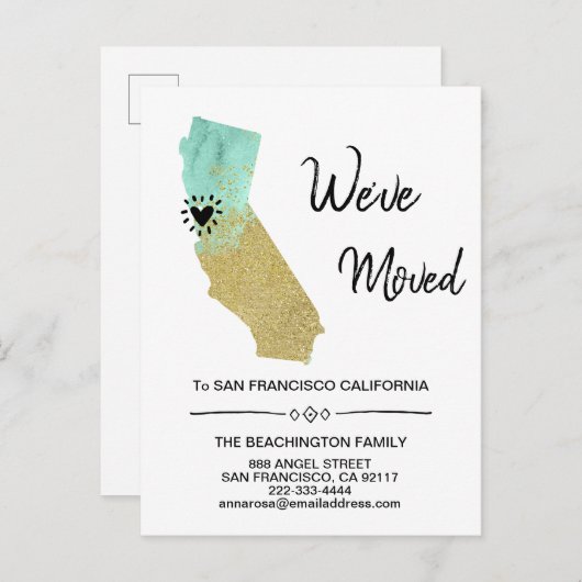 *～*州カリフォルニアグリッターミントムービング 案内ポストカード (正面/裏面)