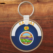 州カンザス州旗シール キーホルダー (正面)