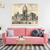 州キャピトル建物、スプリングフィールド、イール キャンバスプリント (インサイチュ (リビング))