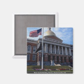 州キャピトル建物、ボストン、マサチューセッツ州、米国 マグネット (正面/裏面)