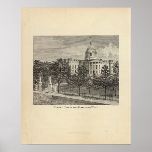 州キャピトル、マディソン、ウィス ポスター (正面)