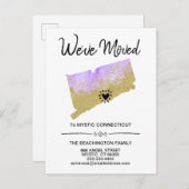 *~*州コネチカットグリッター紫の移動 案内ポストカード (正面/裏面)