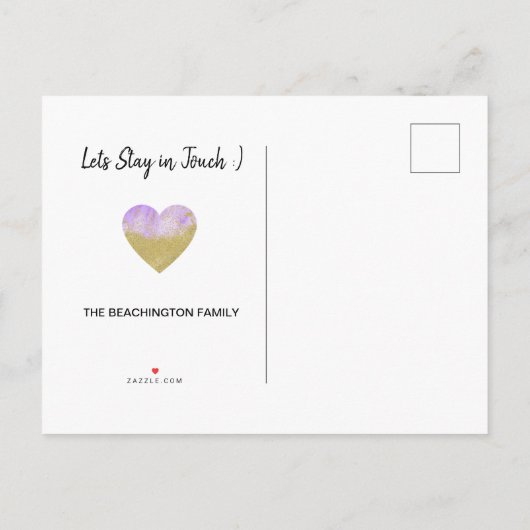 *~*州コネチカットグリッター紫の移動 案内ポストカード (裏面)