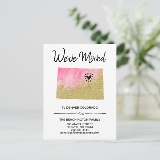 *～*州コロラドグリッターピンク移動 案内ポストカード (スタンド正面)