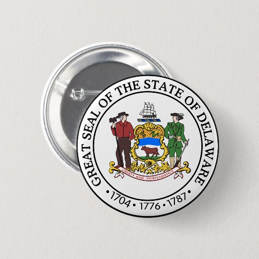 州シール・オブ・デラウェア 缶バッジ (正面&裏面)
