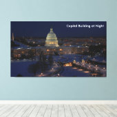 州ス統一されたカピトル建物アットナイト キャンバスプリント (インサイチュ (ウッドフロア))