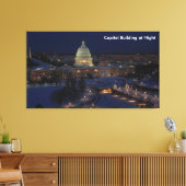 州ス統一されたカピトル建物アットナイト キャンバスプリント (インサイチュ (リビング))