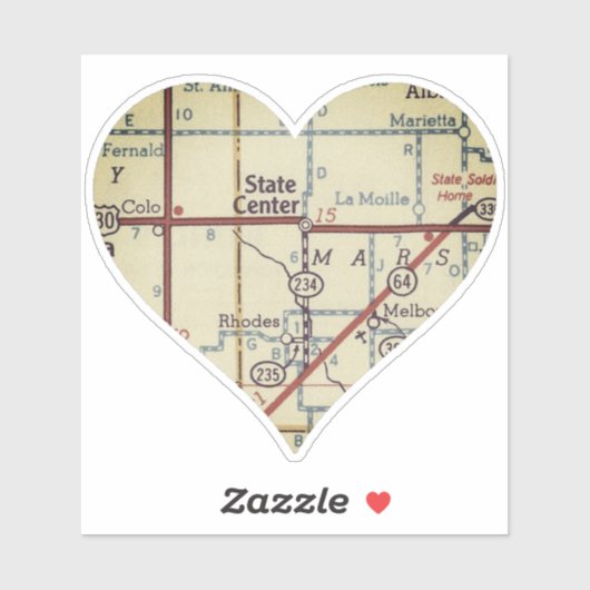 州センターアイオワヴィンテージマップ シール (シート)