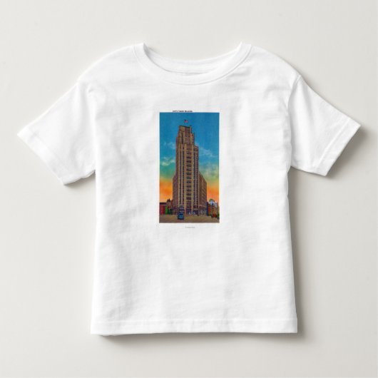 州タワーの建物の外観 トドラーTシャツ (正面)