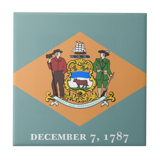 州デラウェア州旗 タイル (正面)