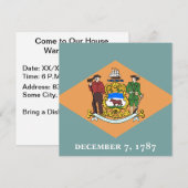 州デラウェア州旗 招待状 (正面/裏面)