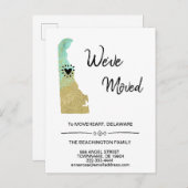 *~*州デラウェア移動グリッター – 新しいアドレス 案内ポストカード (正面/裏面)