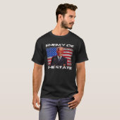 州トランプ引用文アメリカ愛国米国の敵 Tシャツ (正面フル)