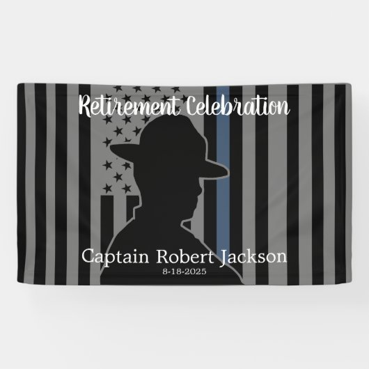 州トルーパー高速道路パトロール米国国旗の引退 横断幕 (横)