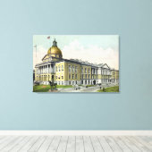 州ハウスの外観# 2 キャンバスプリント (インサイチュ (ウッドフロア))