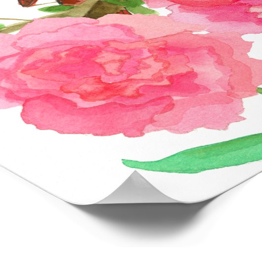 州バードオブインディアナレッド(鳥)ショウジョウコウカンチョウ牡丹 ポスター (角)