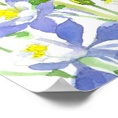 州バードオブコロラドLark Bunting Wildflowers ポスター (角)