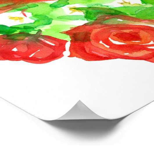 州バードオブニューヨークウォーターカラーブルーバード ポスター (角)