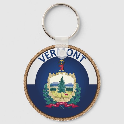 州バーモント国旗のシール キーホルダー (正面)