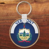 州バーモント国旗のシール キーホルダー (正面)