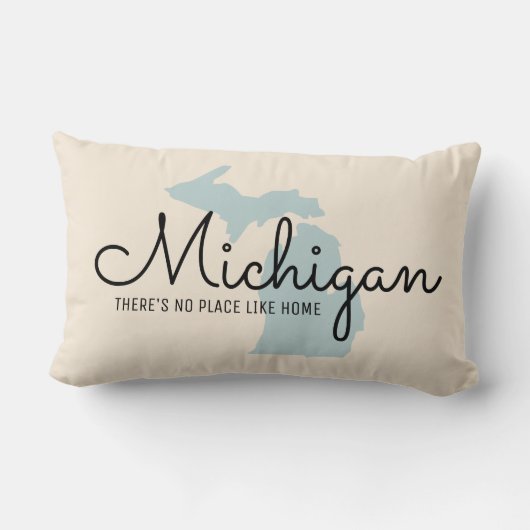 州パーソナライズされた装飾用クッション – ミシガン ランバークッション (裏面)