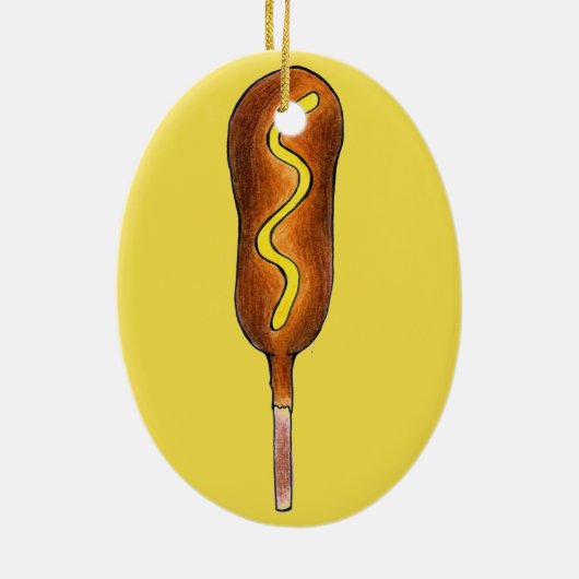 州フェアカーニバルコーンドッグコーンドッグマスタード セラミックオーナメント (裏面)