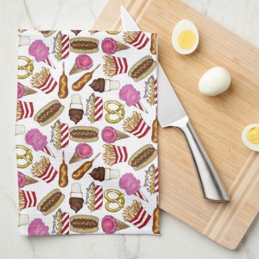 州フェアカーニバルフードナチョスコットンキャンディ キッチンタオル (四つ折り)