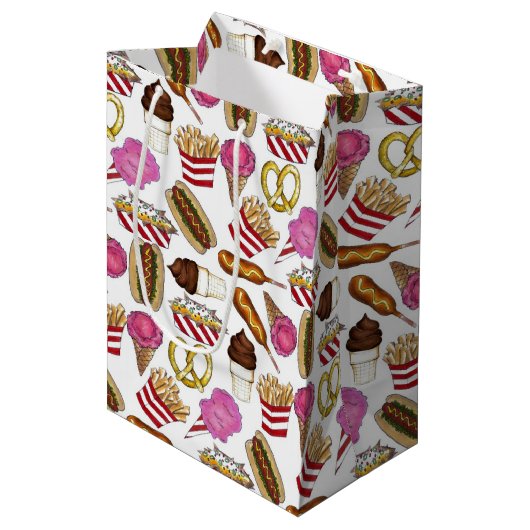 州フェアカーニバルフードナチョスコットンキャンディ ミディアムペーパーバッグ (正面アングル)