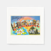 州フロリダFLオールドヴィンテージ旅行記念品 スタンダードカクテルナプキン (正面)