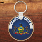 州ペンシルバニア州旗シール キーホルダー (正面)