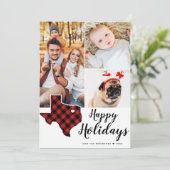 州ホリデータータンチェックコラージフォトテキサス州 シーズンカード (スタンド正面)