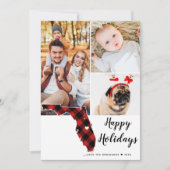 州ホリデータータンチェックコラージフォトフロリダ シーズンカード (正面)