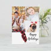 州ホリデータータンチェックコラージフォトフロリダ シーズンカード (スタンド正面)