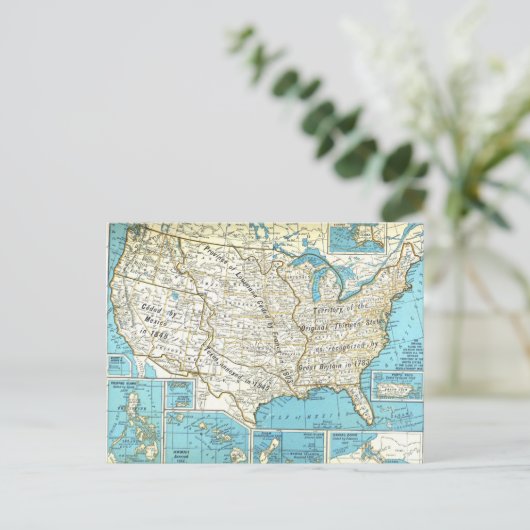 州マップの領統一された域取得 ポストカード (スタンド正面)