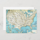 州マップの領統一された域取得 ポストカード (正面/裏面)