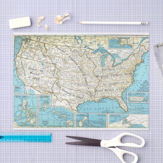 州マップの領統一された域取得 薄葉紙 (クラフト)