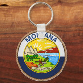 州モンタナ国旗のシール キーホルダー (正面)