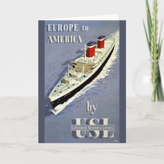 州ラインのヴィンテージ統一された旅行ポスター カード (正面)
