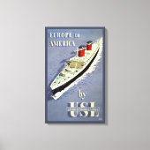 州ラインのヴィンテージ統一された旅行ポスター キャンバスプリント (正面)