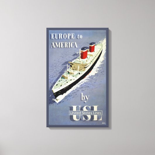 州ラインのヴィンテージ統一された旅行ポスター キャンバスプリント (正面)